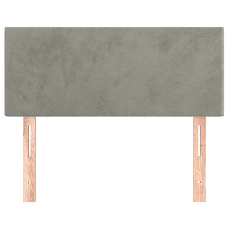 Tête de lit accessoire couchage chambre à coucher meuble 100 x 5 x 78/88 cm tissu velours gris clair TDL0203225