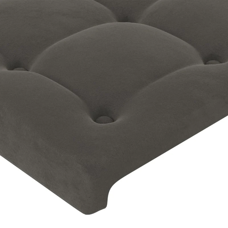 Tête de lit accessoire couchage chambre à coucher meuble 100 x 5 x 78/88 cm tissu velours gris foncé TDL0203191