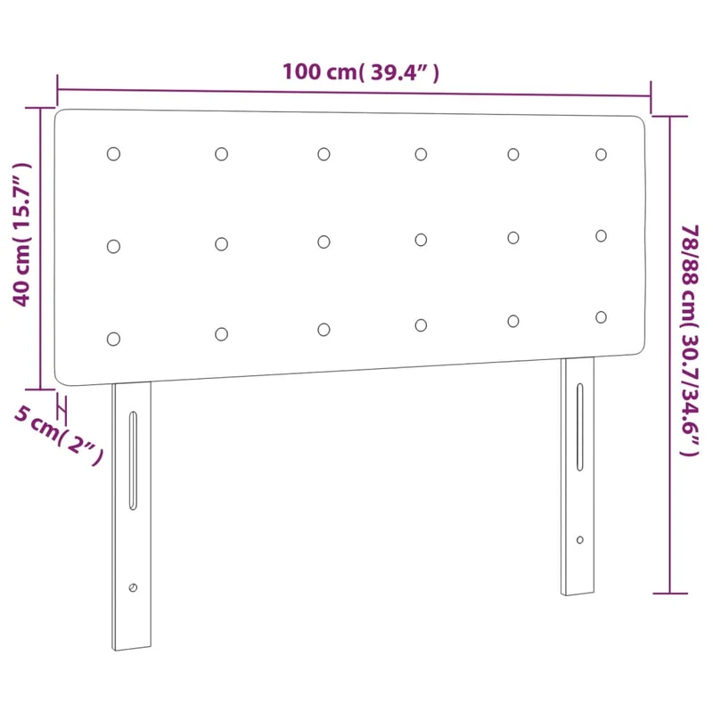 Tête de lit accessoire couchage chambre à coucher meuble 100 x 5 x 78/88 cm tissu velours gris foncé TDL0203191