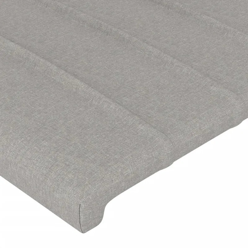 Tête de lit accessoire couchage chambre à coucher meuble à LED 103 x 16 x 118/128 cm tissu gris clair TDL0201433