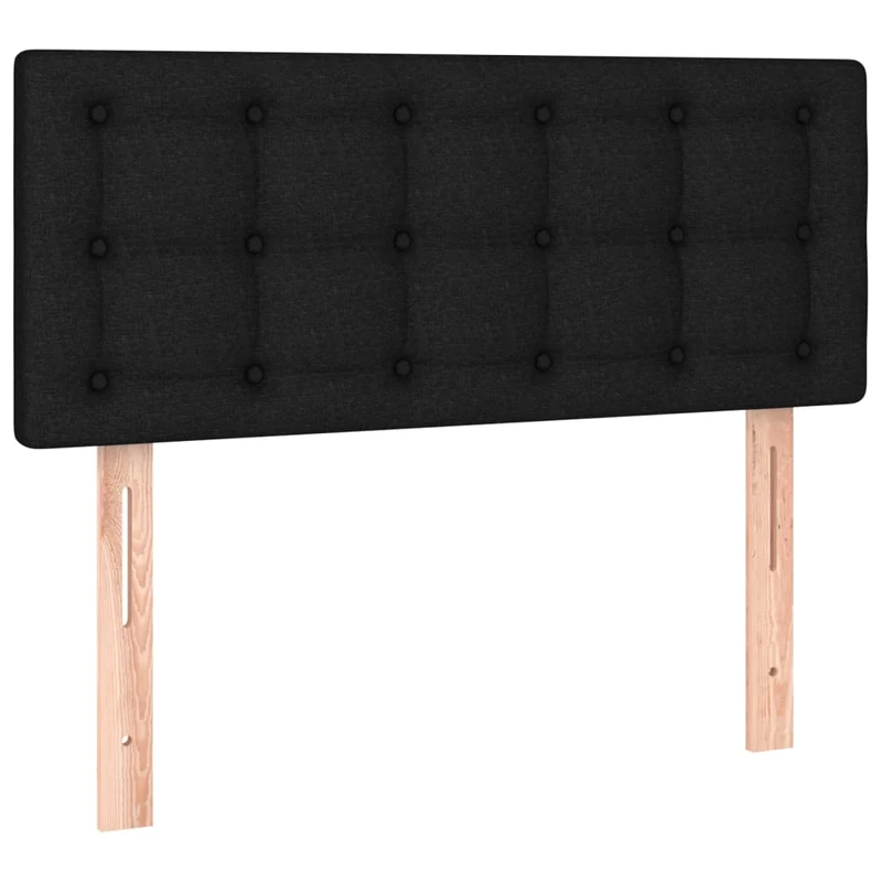 Tête de lit accessoire couchage chambre à coucher meuble à LED 100 x 5 x 78/88 cm tissu noir TDL0200754