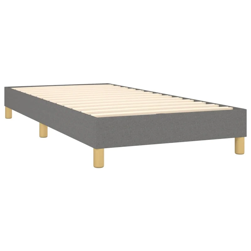 Cadre de lit LED avec sommier tête de lit matelas 100x200 cm en tissu gris foncé TDL0208424