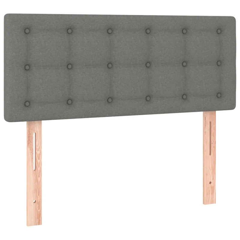 Cadre de lit LED avec sommier tête de lit matelas 100x200 cm en tissu gris foncé TDL0208424