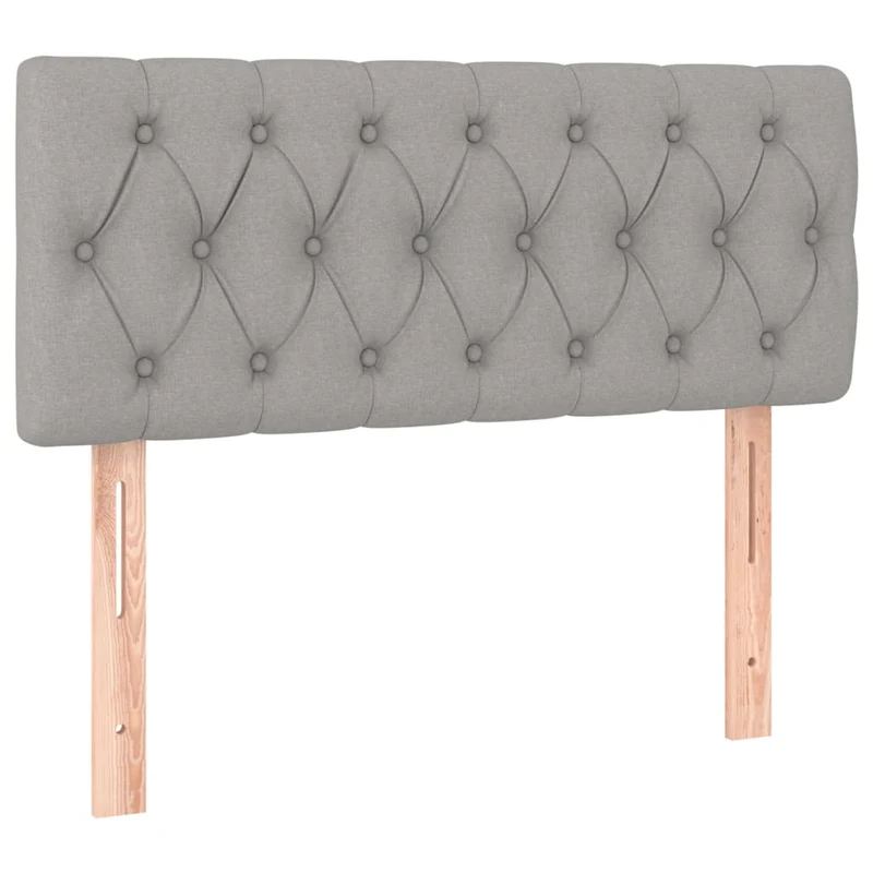 Cadre de lit LED avec sommier tête de lit matelas surmatelas 100x200 cm tissu gris clair TDL0207960