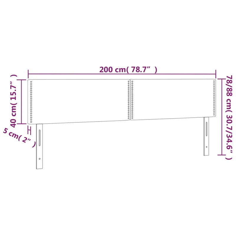 Tête de lit accessoire couchage chambre à coucher meuble en 2 parties 100 x 5 x 78/88 cm tissu gris clair TDL0206454