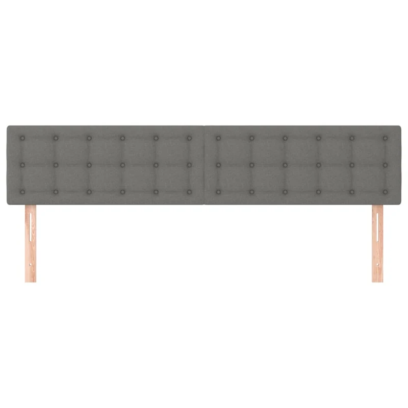 Tête de lit accessoire couchage chambre à coucher meuble en 2 parties 100 x 5 x 78/88 cm tissu gris foncé TDL0206391