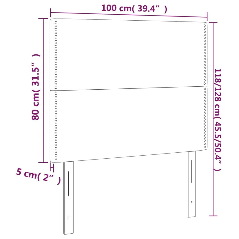 Tête de lit accessoire couchage chambre à coucher meuble en 2 parties 100 x 5 x 78/88 cm synthétique noir TDL0206284