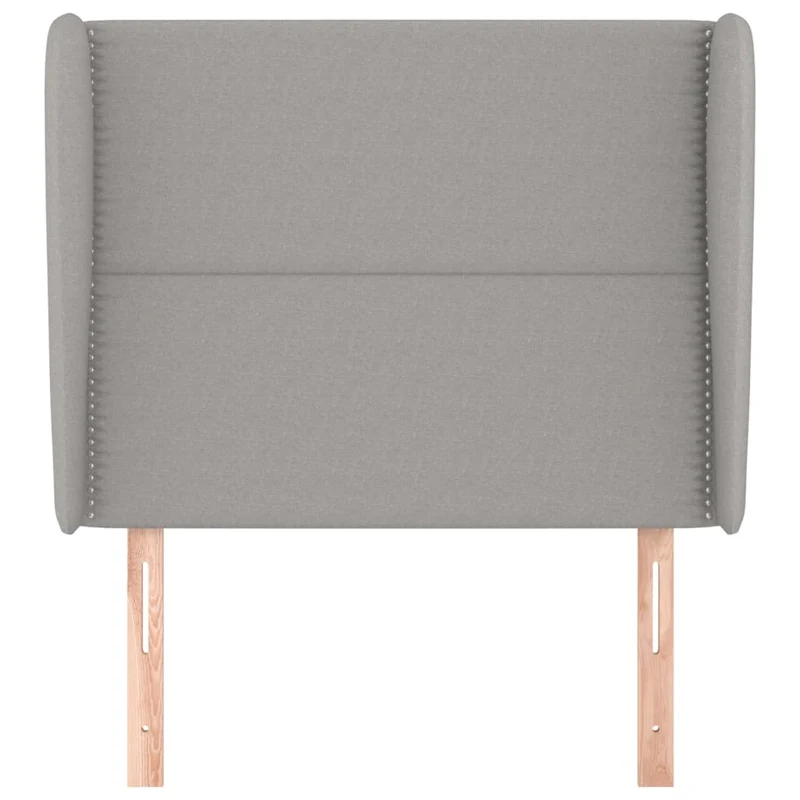 Tête de lit accessoire couchage chambre à coucher meuble avec rebord latéral 103 x 23 x 118/128 cm tissu gris clair TDL0205301