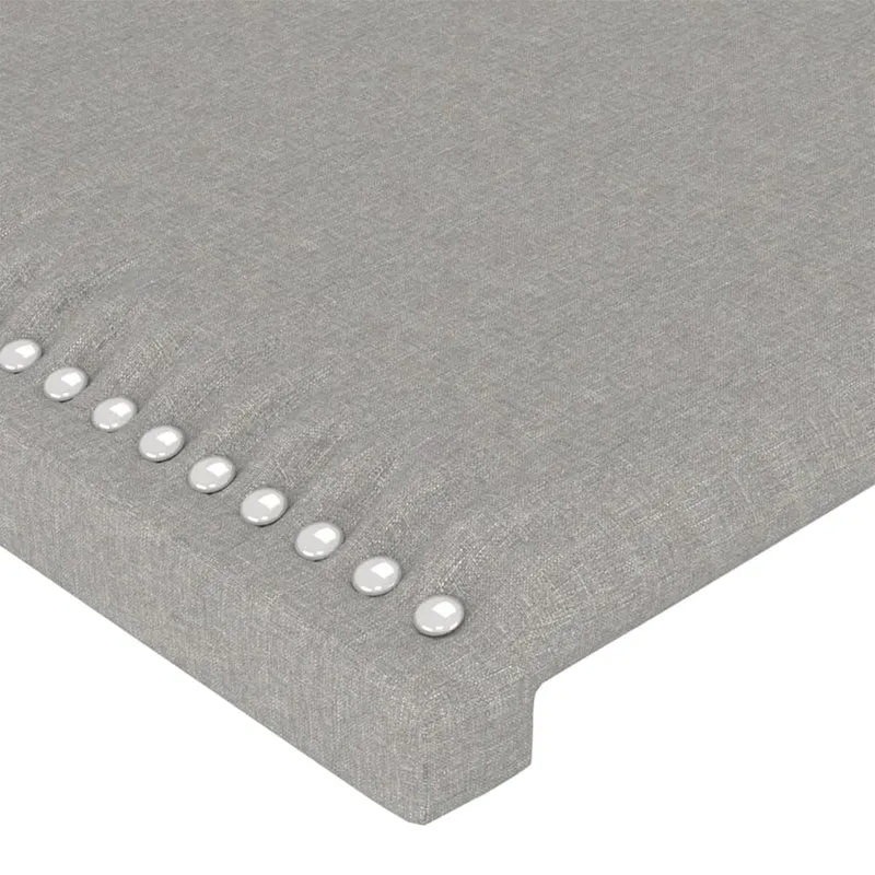 Tête de lit accessoire couchage chambre à coucher meuble avec rebord latéral 103 x 23 x 118/128 cm tissu gris clair TDL0205301