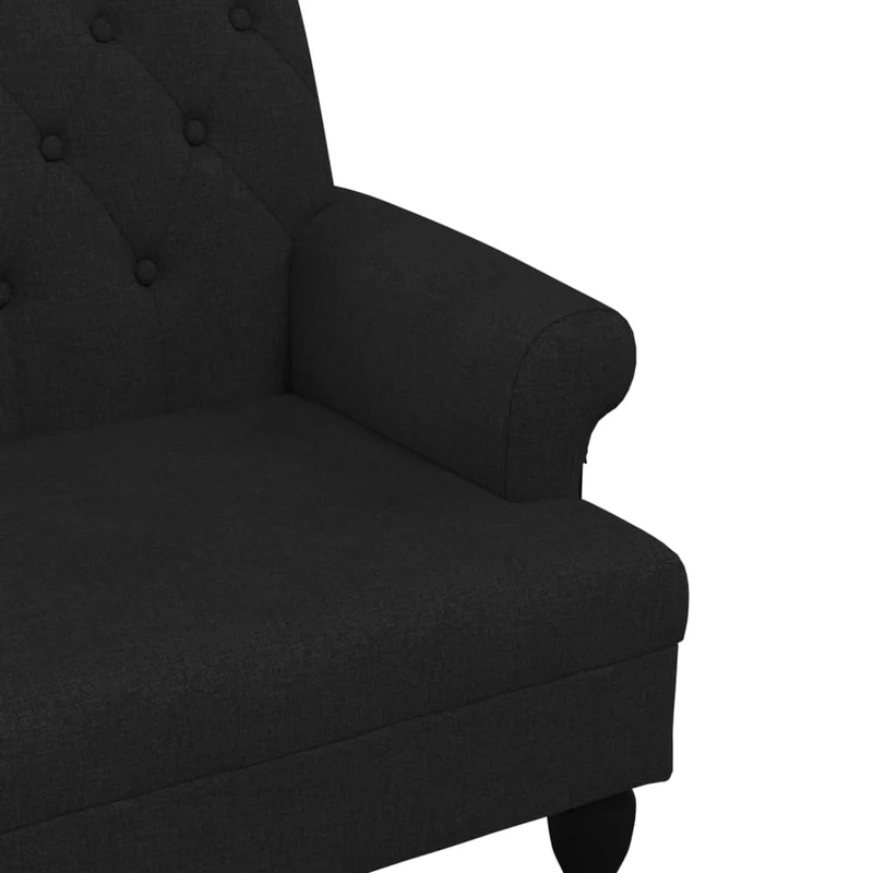 Banquette banc avec dossier capitonné et accoudoirs 120 x 62 x 75,5 cm tissu noir DEC024657