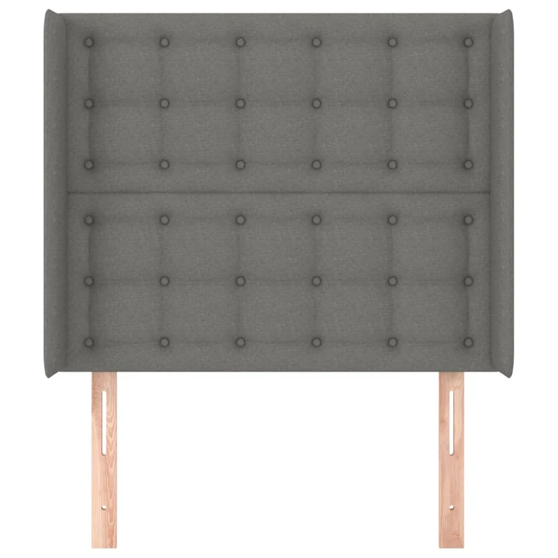 Tête de lit accessoire couchage chambre à coucher meuble avec rebord latéral 83 x 16 x 118/128 cm tissu gris foncé TDL0204911