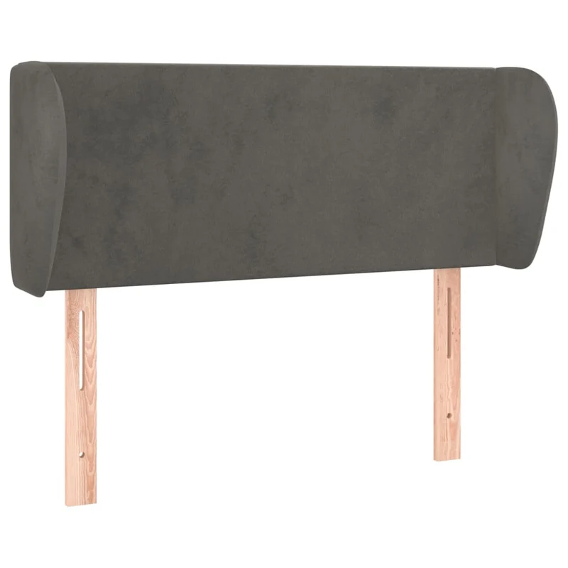 Tête de lit accessoire couchage chambre à coucher meuble avec rebord latéral 83 x 23 x 78/88 cm tissu velours gris foncé TDL0204881