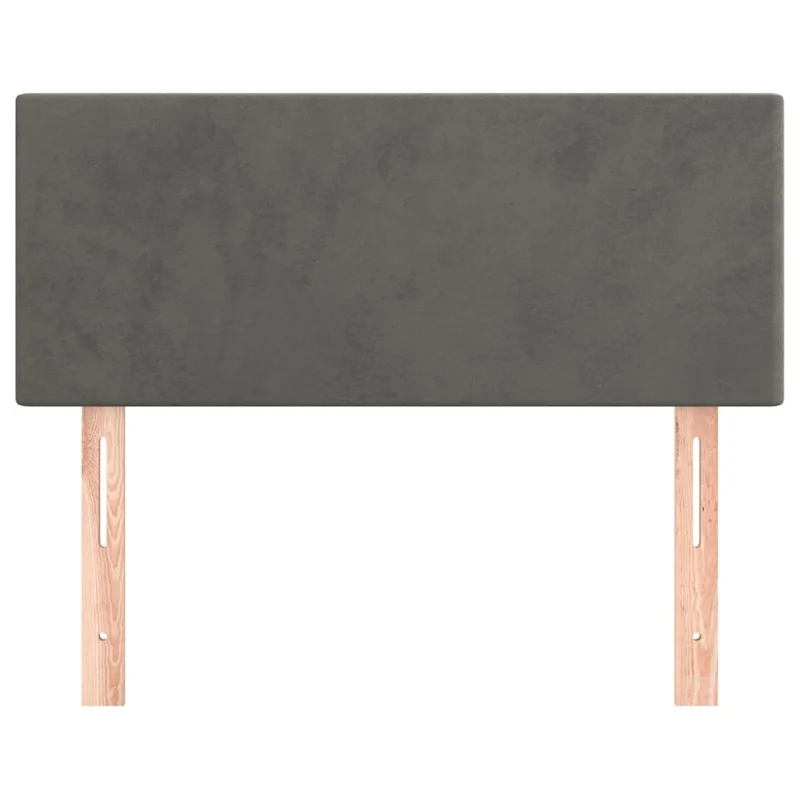 Tête de lit accessoire couchage chambre à coucher meuble 80 x 5 x 78/88 cm tissu velours gris foncé TDL0203174