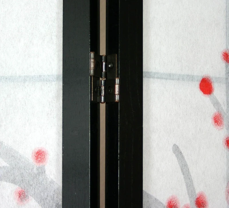 Paravent 5 panneaux japonais en bois noir 220x175cm PAR06015