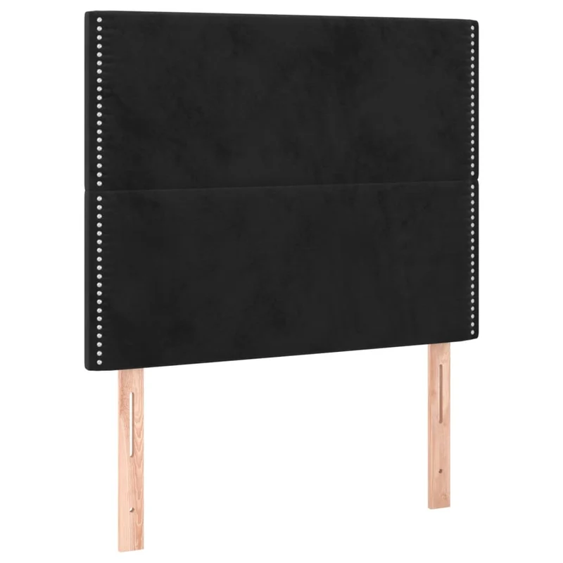 Cadre de lit LED avec sommier tête de lit matelas 100x200 cm tissu velours noir TDL0209327