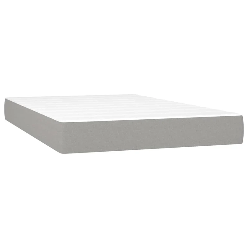 Cadre de lit LED avec sommier tête de lit matelas surmatelas 120x200 cm tissu gris clair TDL0207885