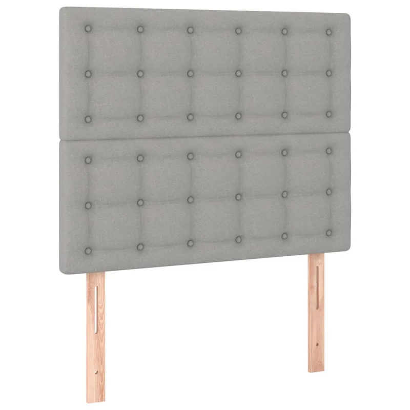 Cadre de lit LED avec sommier tête de lit matelas surmatelas 120x200 cm tissu gris clair TDL0207885