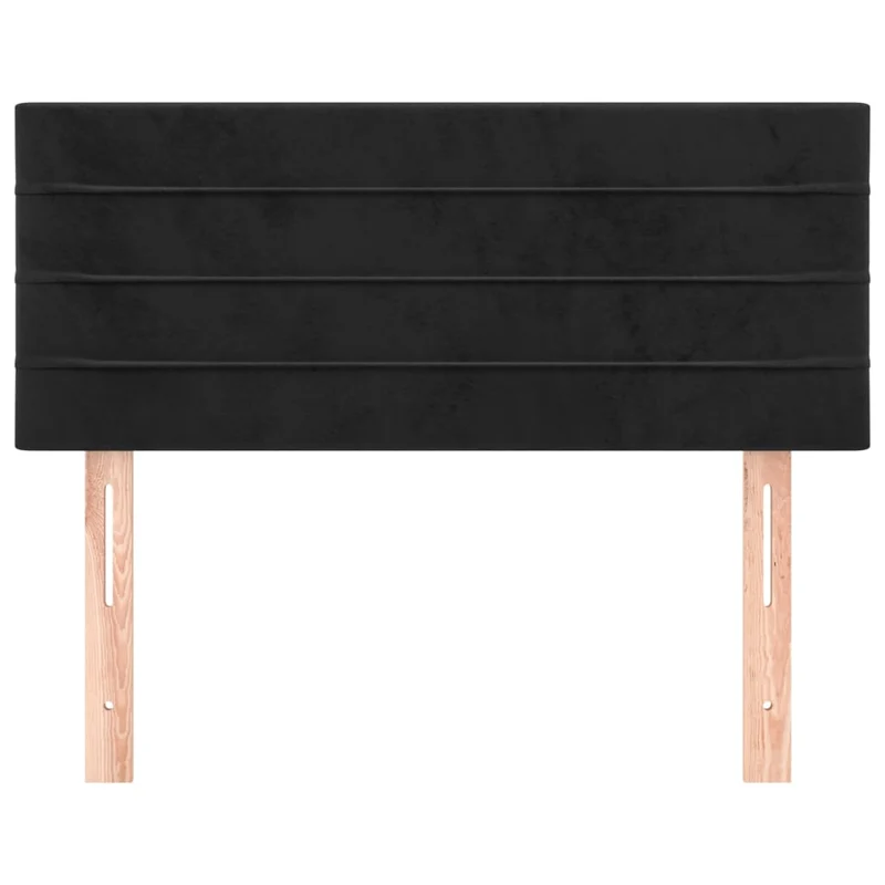 Tête de lit accessoire couchage chambre à coucher meuble 100 x 5 x 78/88 cm tissu velours noir TDL0202388