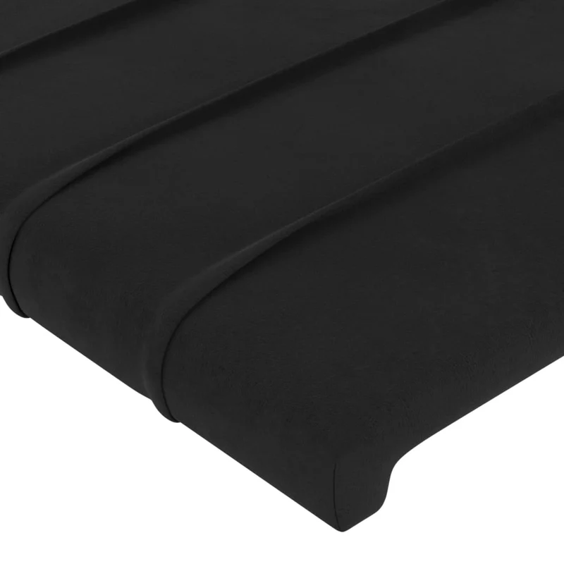 Tête de lit accessoire couchage chambre à coucher meuble 100 x 5 x 78/88 cm tissu velours noir TDL0202388