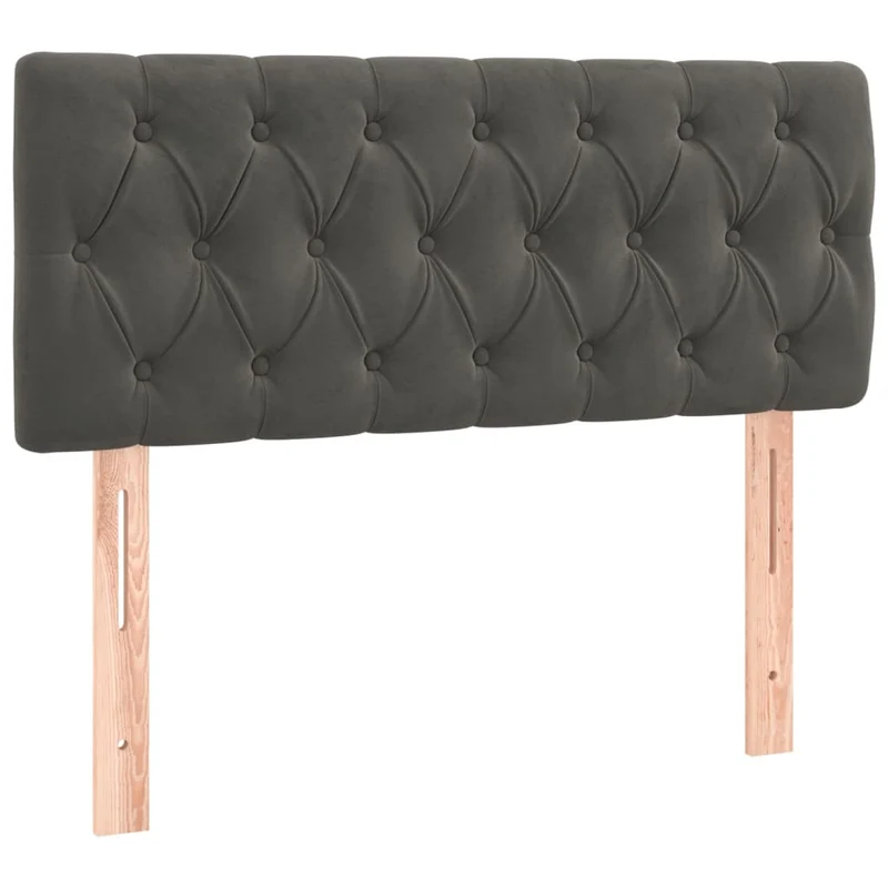 Cadre de lit LED avec sommier tête de lit matelas surmatelas 100x200 cm tissu velours gris foncé TDL0207755