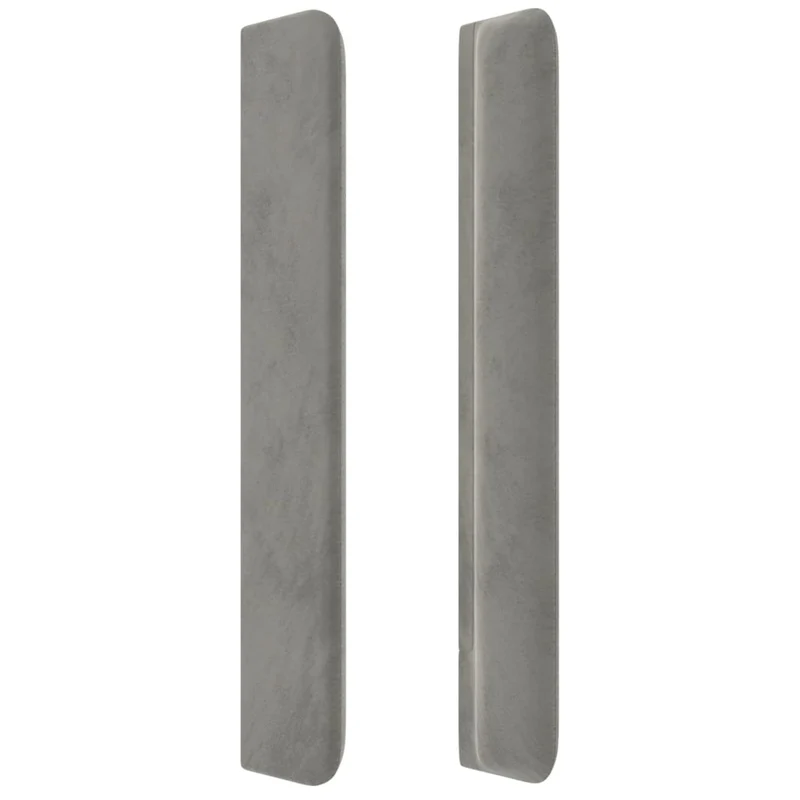 Tête de lit accessoire couchage chambre à coucher meuble avec rebord latéral 93 x 16 x 118/128 cm tissu velours gris clair TDL0205103