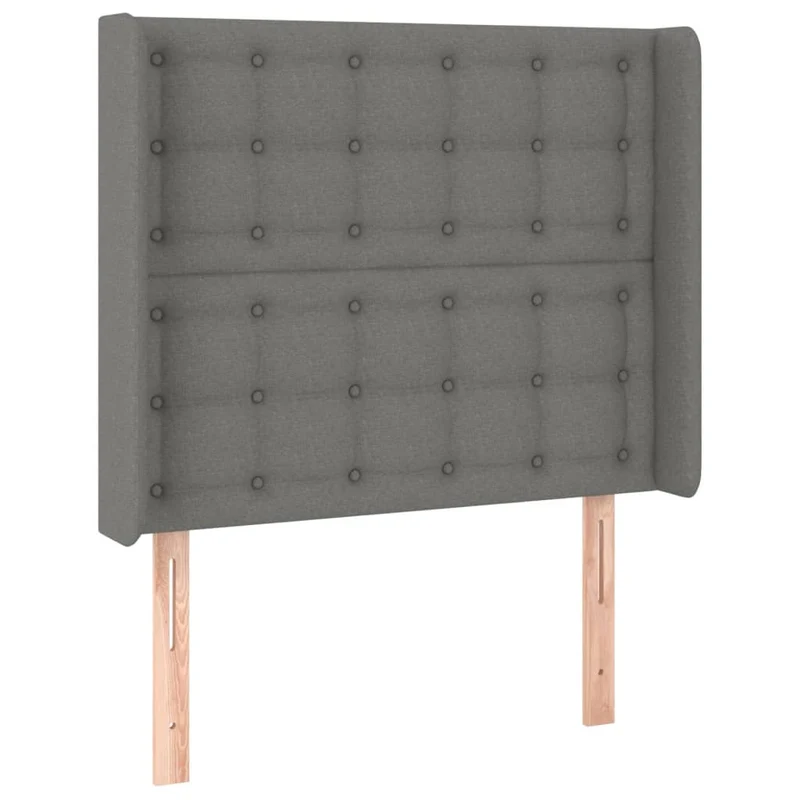Cadre de lit LED avec sommier tête de lit matelas 100x200 cm tissu gris foncé TDL0208426