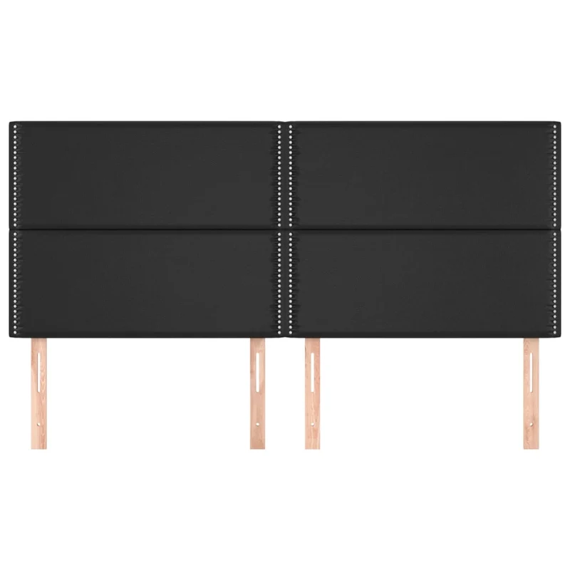 Tête de lit accessoire couchage chambre à coucher meuble en 4 parties 100 x 5 x 78/88 cm synthétique noir TDL0205978