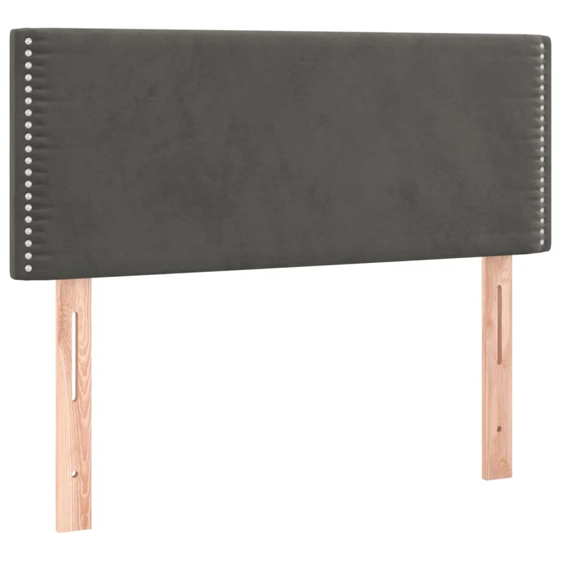 Cadre de lit LED avec sommier tête de lit matelas 90x200cm tissu velours gris foncé TDL0208252