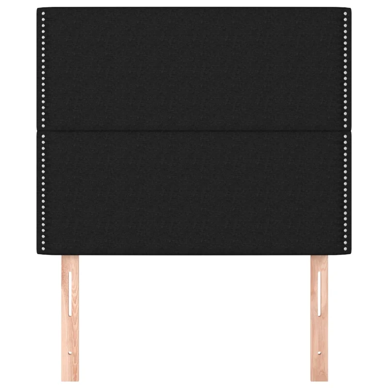 Tête de lit accessoire couchage chambre à coucher meuble en 2 parties 100 x 5 x 78/88 cm tissu noir TDL0206276