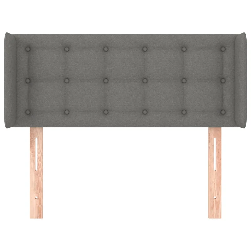 Tête de lit accessoire couchage chambre à coucher meuble avec rebord latéral 83 x 16 x 78/88 cm tissu gris foncé TDL0204902
