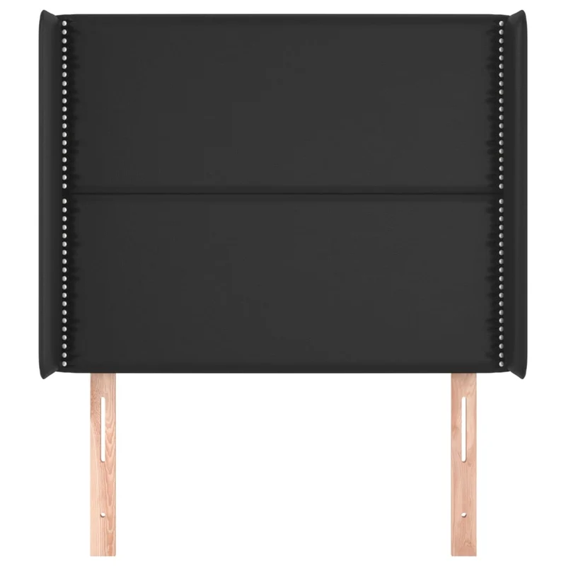 Tête de lit accessoire couchage chambre à coucher meuble avec rebord latéral 103 x 16 x 118/128 cm synthétique noir TDL0204633
