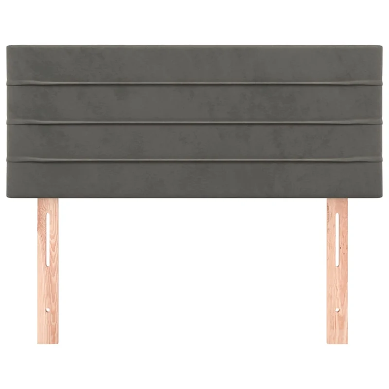 Tête de lit accessoire couchage chambre à coucher meuble 100 x 5 x 78/88 cm tissu velours gris foncé TDL0203189