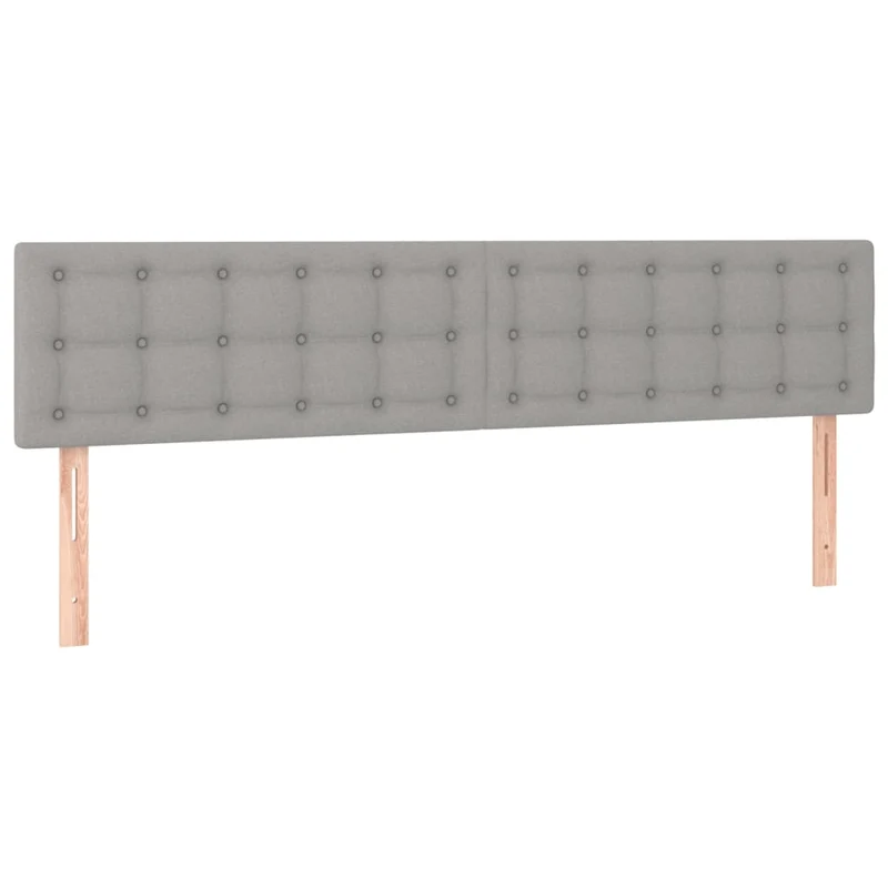 Tête de lit accessoire couchage chambre à coucher meuble à LED capitonné 200 x 5 x 78/88 cm tissu gris clair TDL0201316