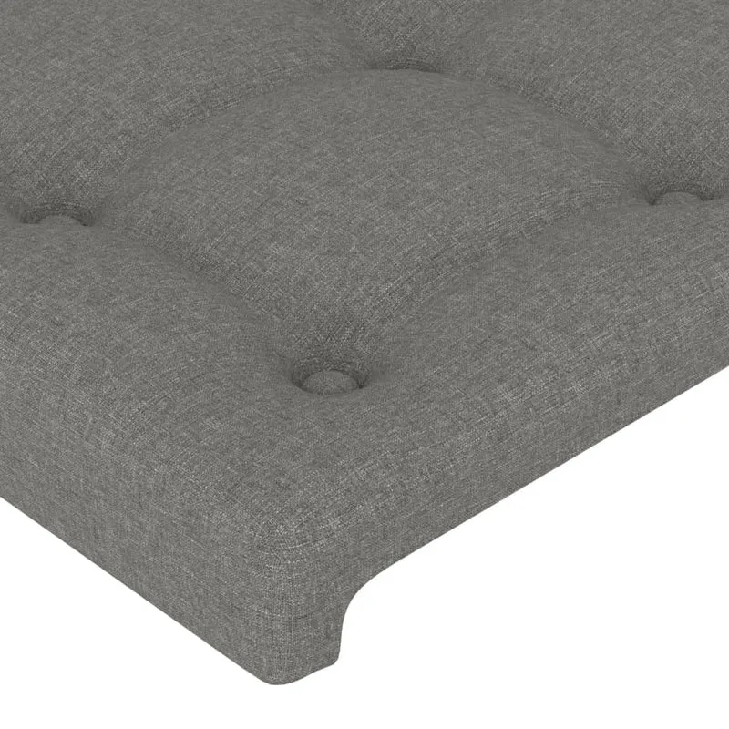 Tête de lit accessoire couchage chambre à coucher meuble à LED capitonné 103 x 16 x 118/128 cm tissu gris foncé TDL0201185