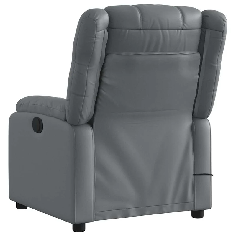 Fauteuil de relaxation TV fonction massage inclinable électrique 6 points de massage en PVC gris DEC027177