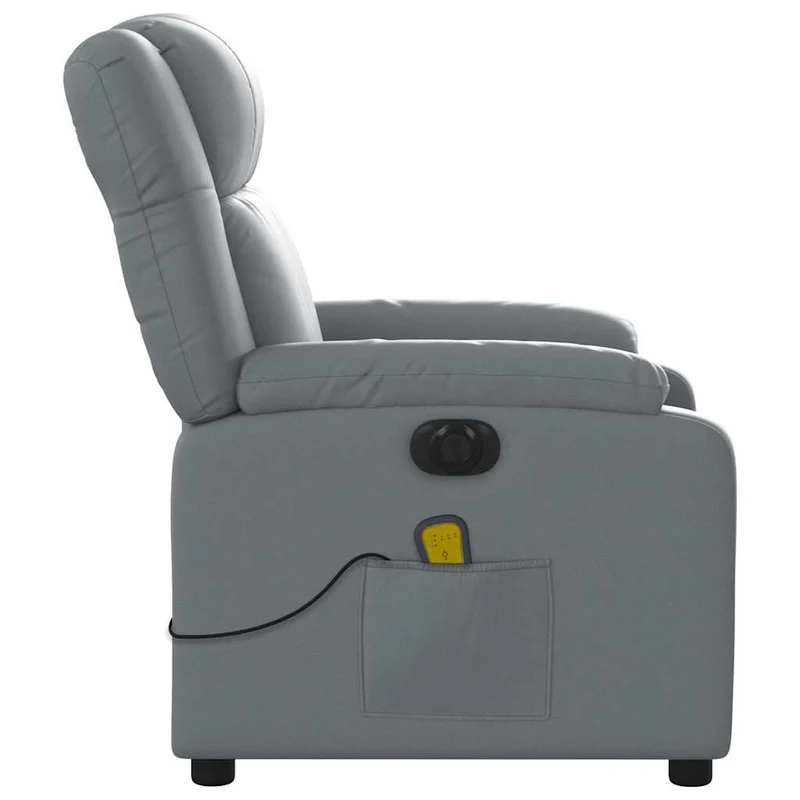 Fauteuil de relaxation TV fonction massage inclinable électrique 6 points de massage en PVC gris DEC027177