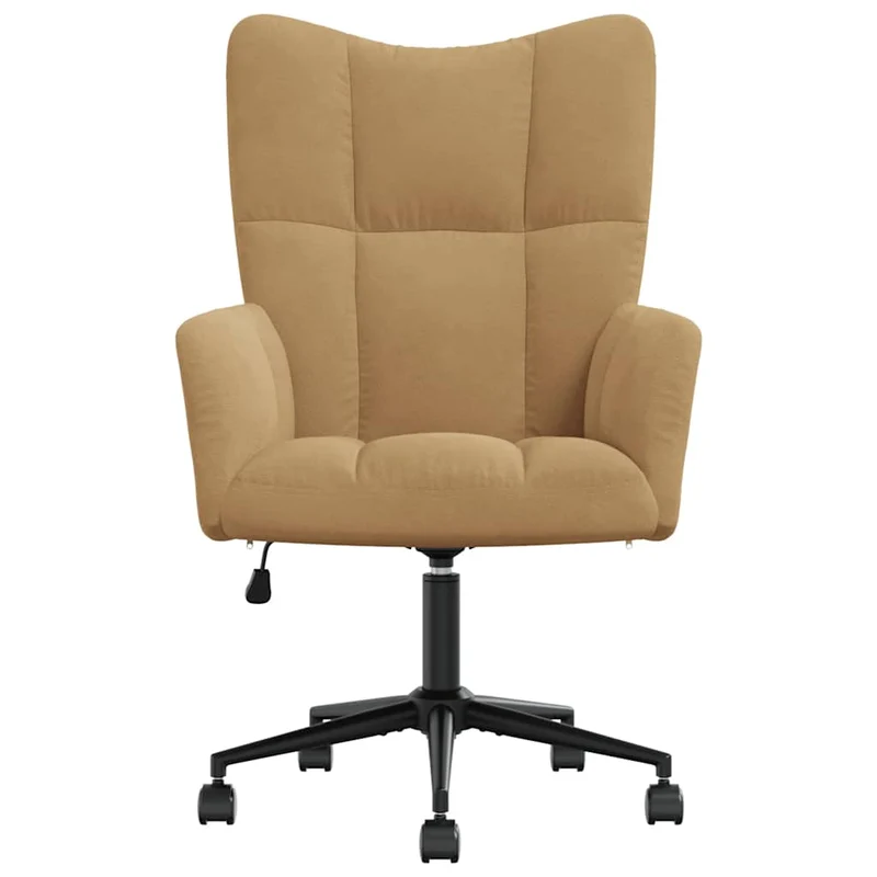 Fauteuil lounge chaise de canapé sur roulettes design moderne en velours marron DEC026725