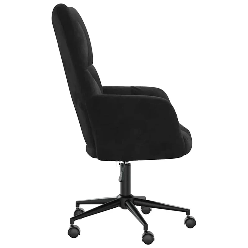 Fauteuil lounge chaise de canapé sur roulettes design moderne en velours noir DEC026742