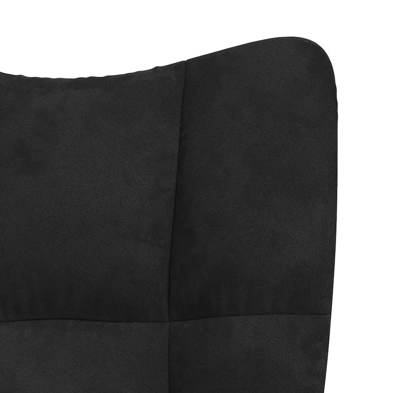 Fauteuil lounge chaise de canapé sur roulettes design moderne en velours noir DEC026742