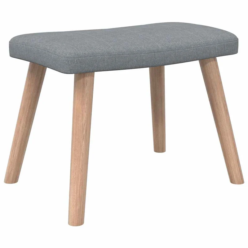 Fauteuil lounge chaise de canapé design moderne avec repose-pied en tissu gris clair DEC026571