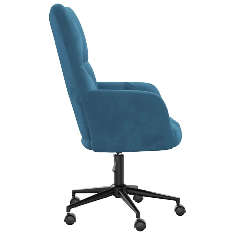 Fauteuil lounge chaise de canapé sur roulettes design moderne en velours bleu DEC026650
