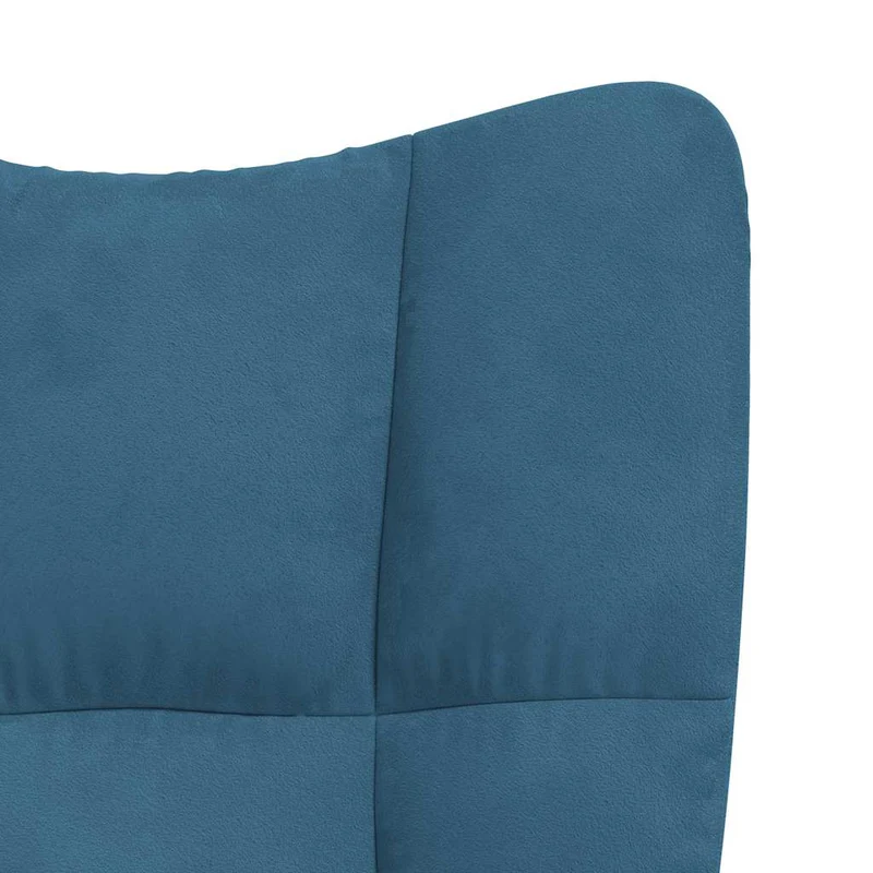 Fauteuil lounge chaise de canapé sur roulettes design moderne en velours bleu DEC026650