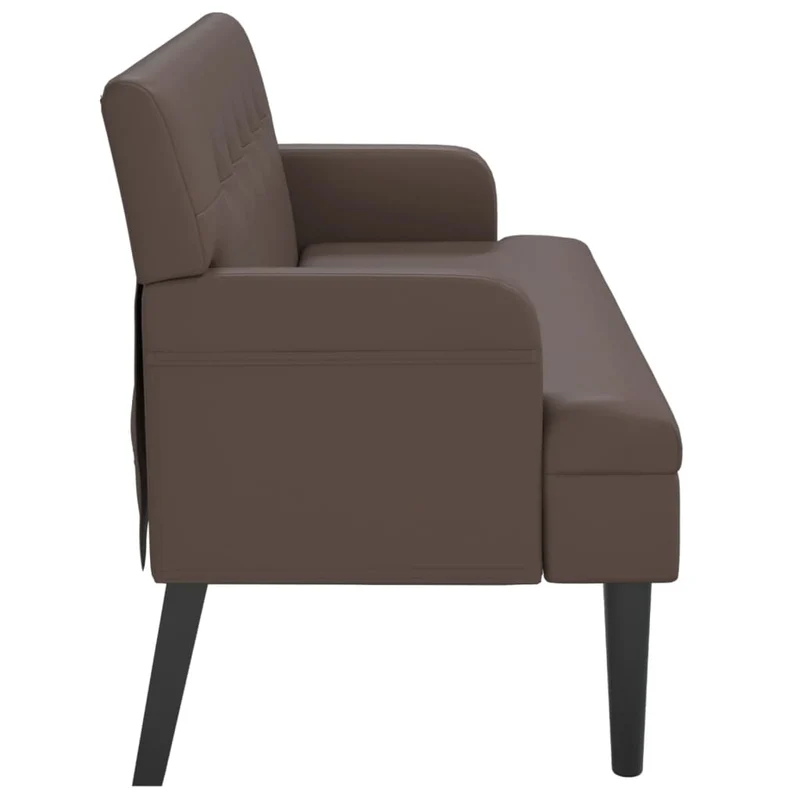Banquette banc avec dossier capitonné 112 x 65,5 x 75 cm PVC marron DEC024650