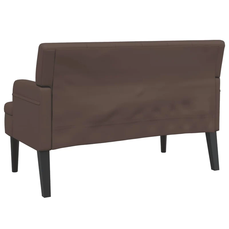 Banquette banc avec dossier capitonné 112 x 65,5 x 75 cm PVC marron DEC024650