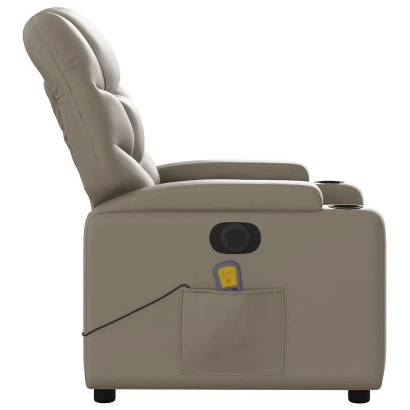 Fauteuil de relaxation TV fonction massage inclinable électrique 6 points de massage PVC couleur cappuccino DEC027138
