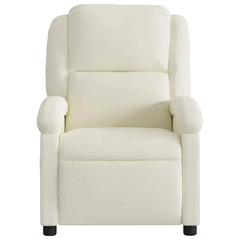 Fauteuil de relaxation TV fonction massage inclinable 6 points de massage en velours crème DEC026897
