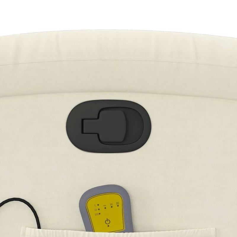 Fauteuil de relaxation TV fonction massage inclinable 6 points de massage en velours crème DEC026897