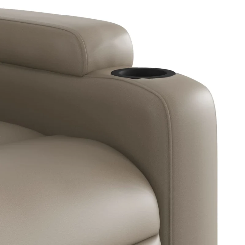 Fauteuil de relaxation TV fonction massage inclinable en PVC couleur cappuccino DEC026883