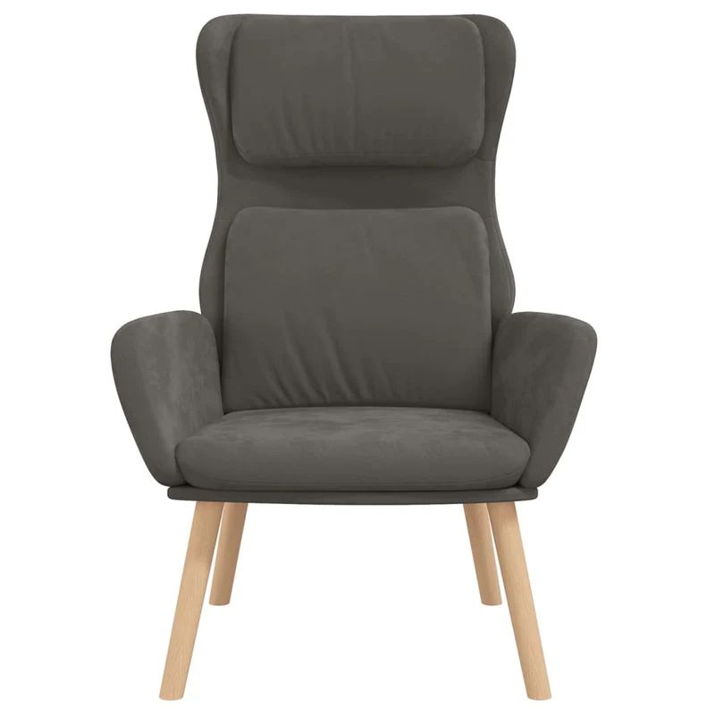 Fauteuil lounge chaise de canapé design moderne en velours gris foncé DEC026694