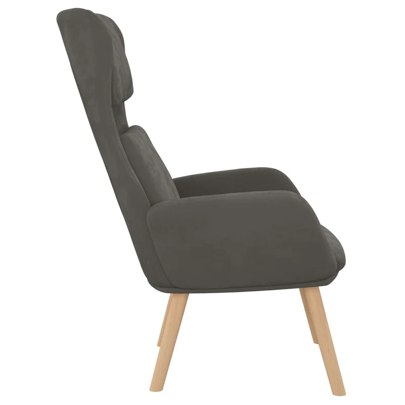 Fauteuil lounge chaise de canapé design moderne en velours gris foncé DEC026694